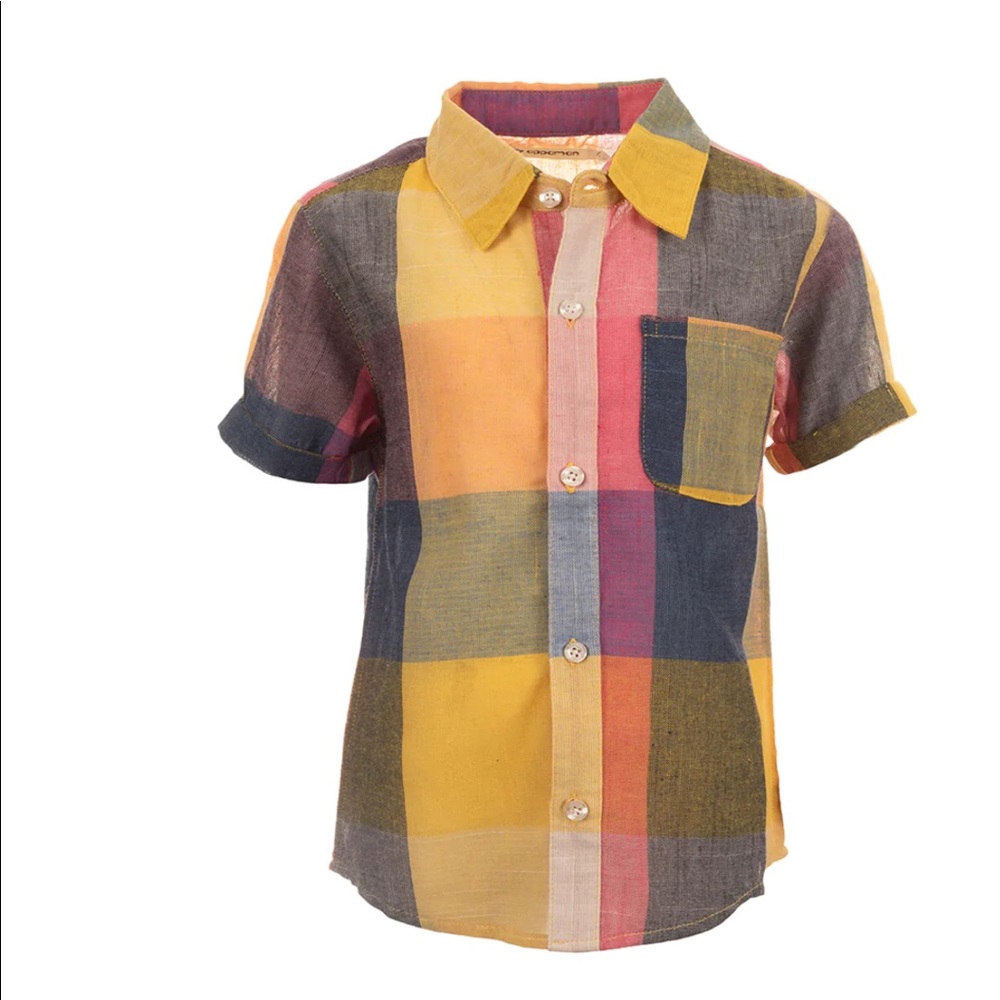 Appaman Boys 12 Adaptive Playa Button Down linen collar shirt  NEW